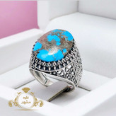 فیروزه رگه نقره ای