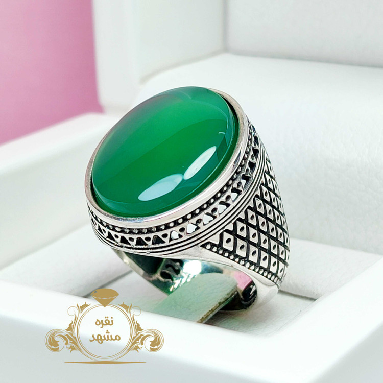 انگشتر عقیق سبز اصلی