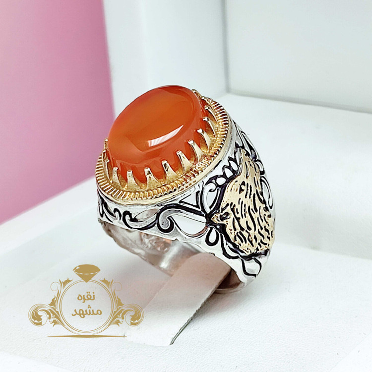 انگشتر پرتقالی مردانه رکاب نقره