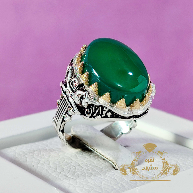 چو ایران نباشد تن من مباد انگشتر مردونه عقیق سبز خوشرنگ
