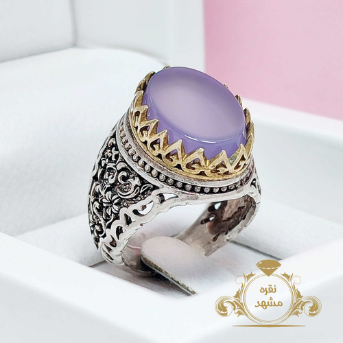 انگشتر عقیق سوسنی مردانه رکاب نقره