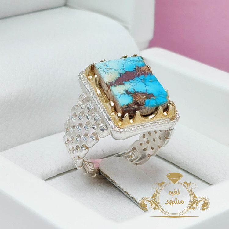 انگشتر فیروزه نیشابوری اصلی مردانه