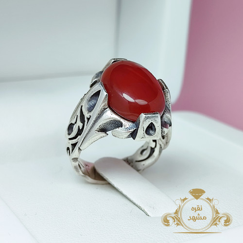 انگشتر سرخ اصلی رکاب ظریف مردانه