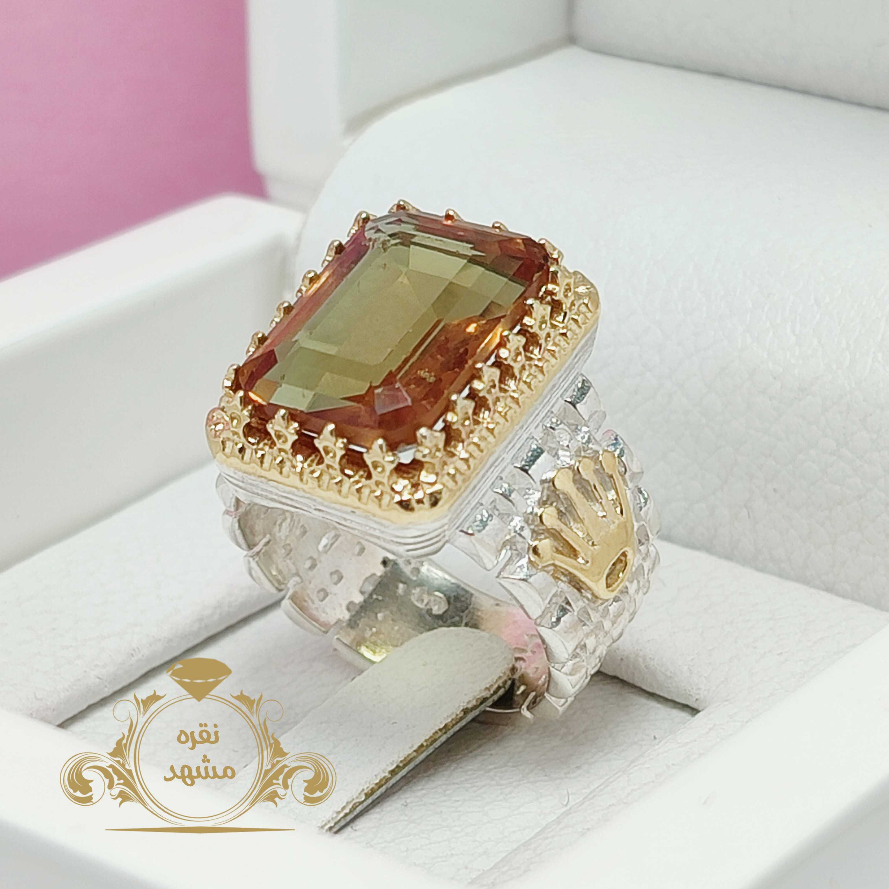 انگشتر مردانه رولکس چهارگوش الکساندریت