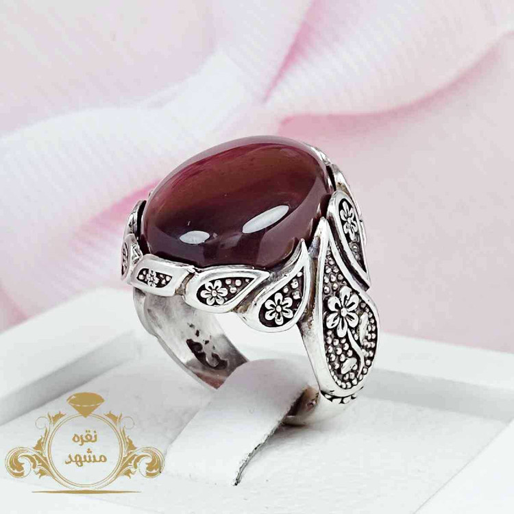 عقیق سرخ اصلی شیک و زیبا انگشتر مردانه