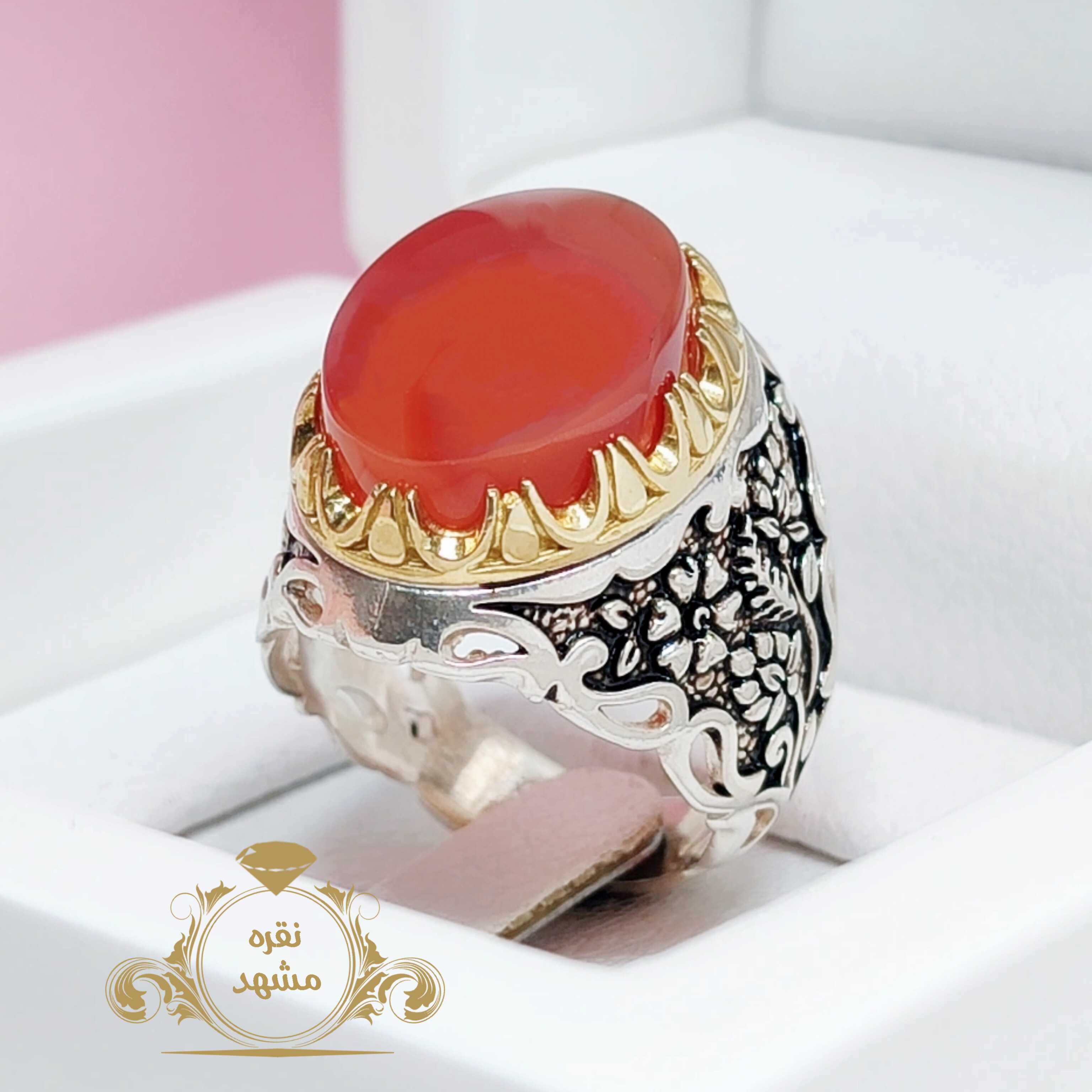 انگشتر مردانه عقیق سرخ
