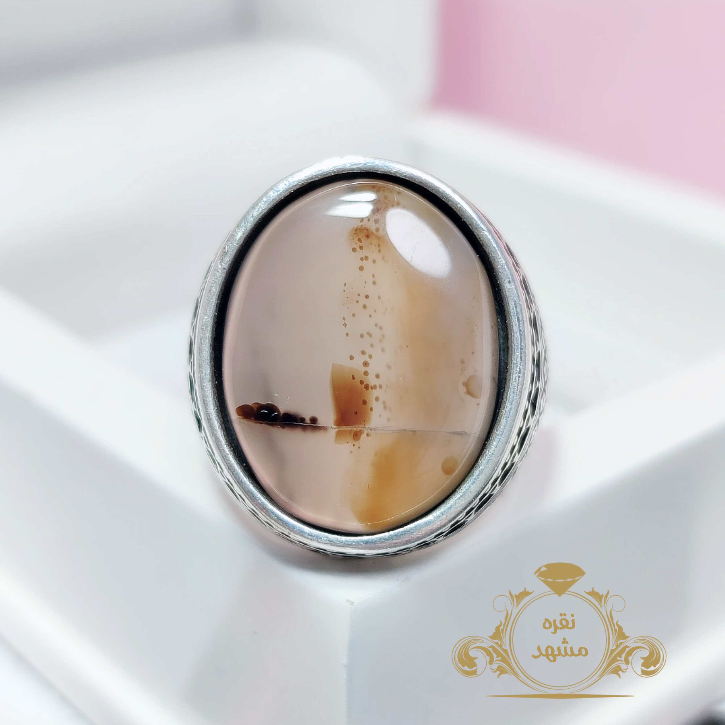 انگشتر حصیری مردانه شجر طبیعی تک خوشرنگ