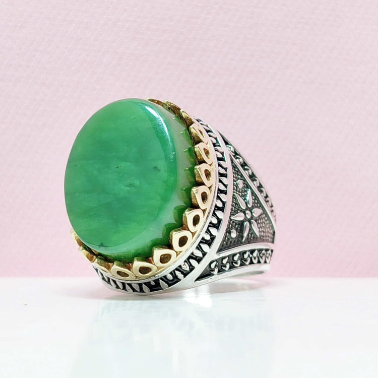 انگشتر نقره اصلی مردانه رکاب نقره طرح ۶ پر