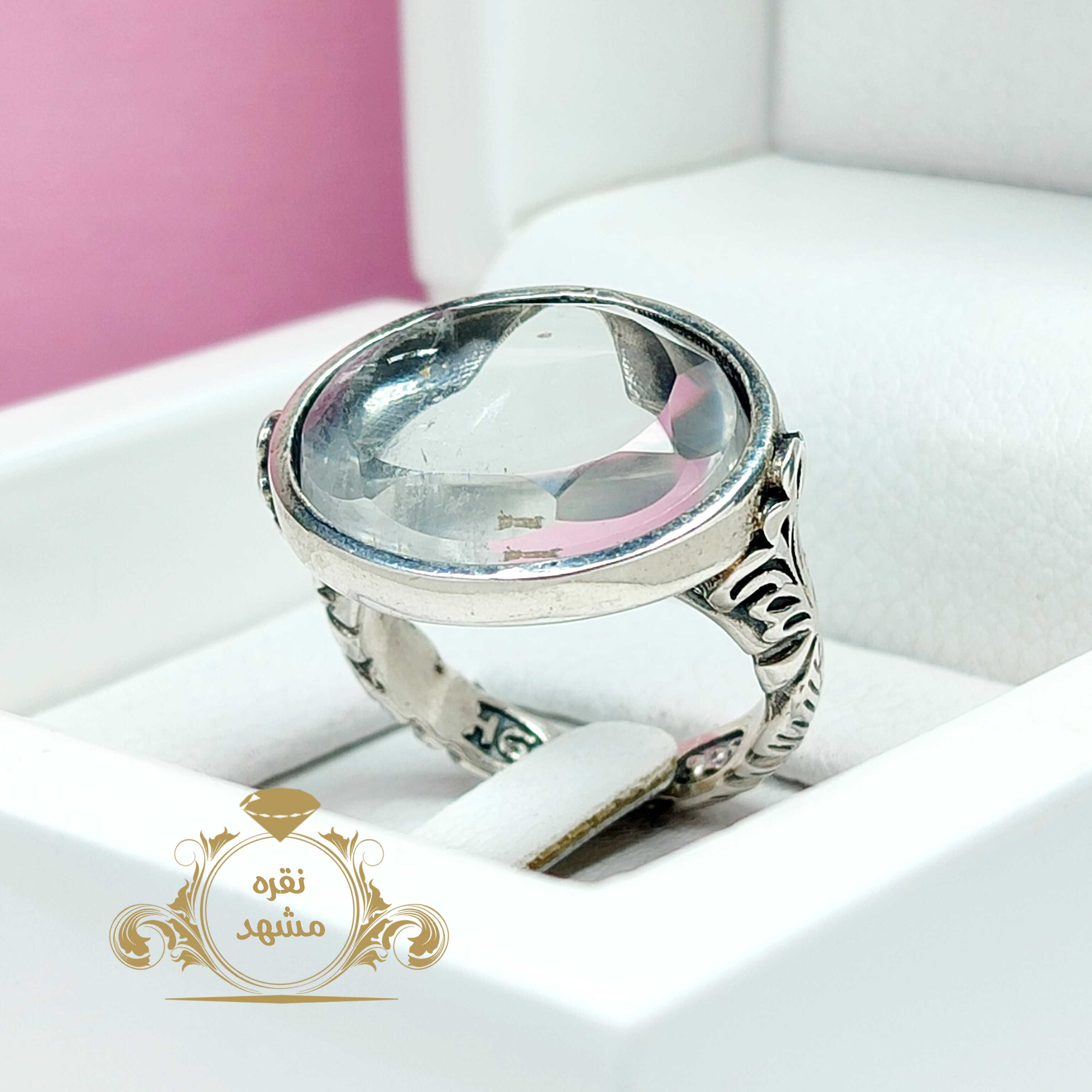 انگشتر در نجف مردانه خاص تراش دار شفاف