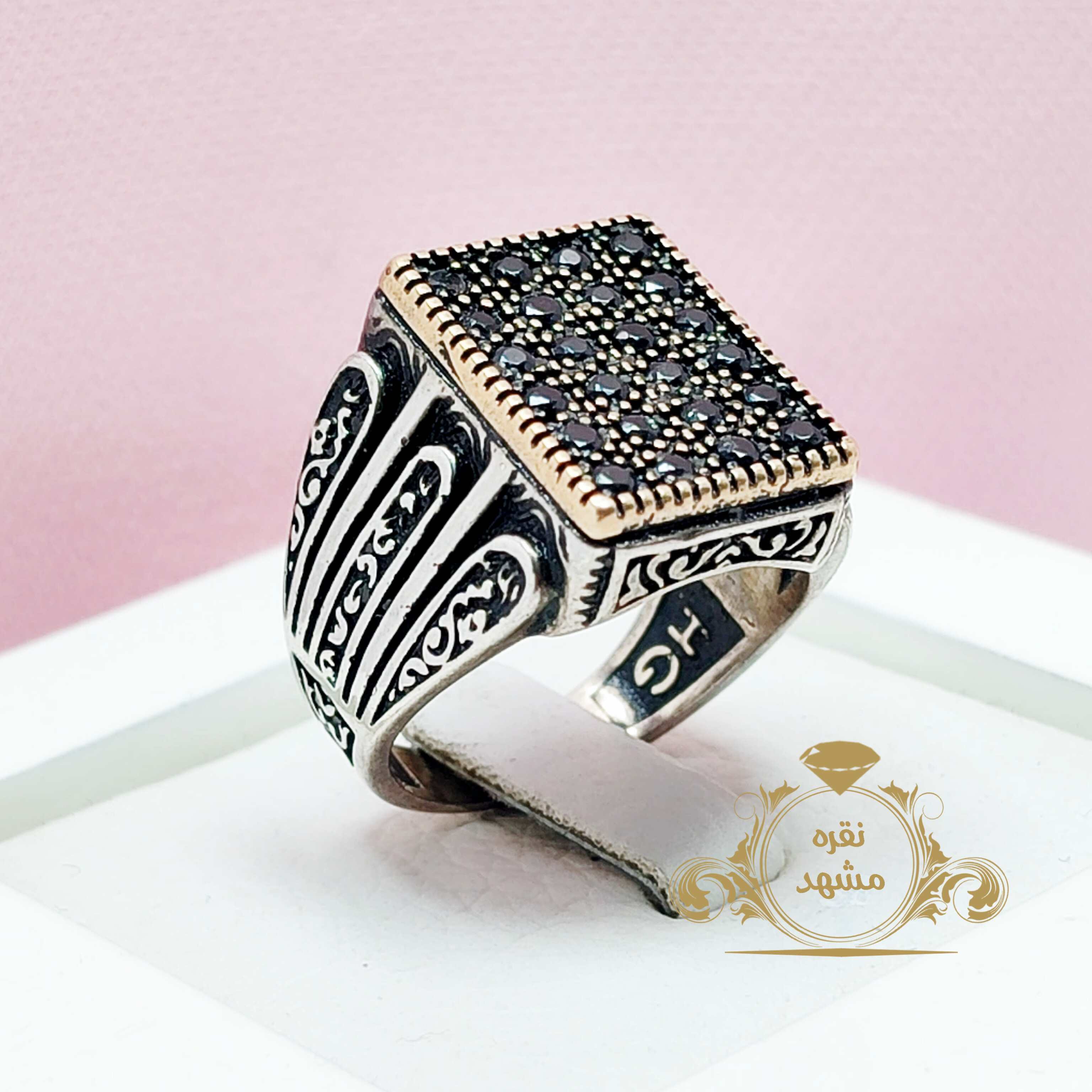 انگشتر طرح ترک مردانه تمام نگین