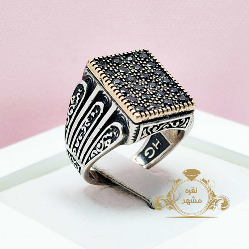 انگشتر طرح ترک مردانه تمام نگین