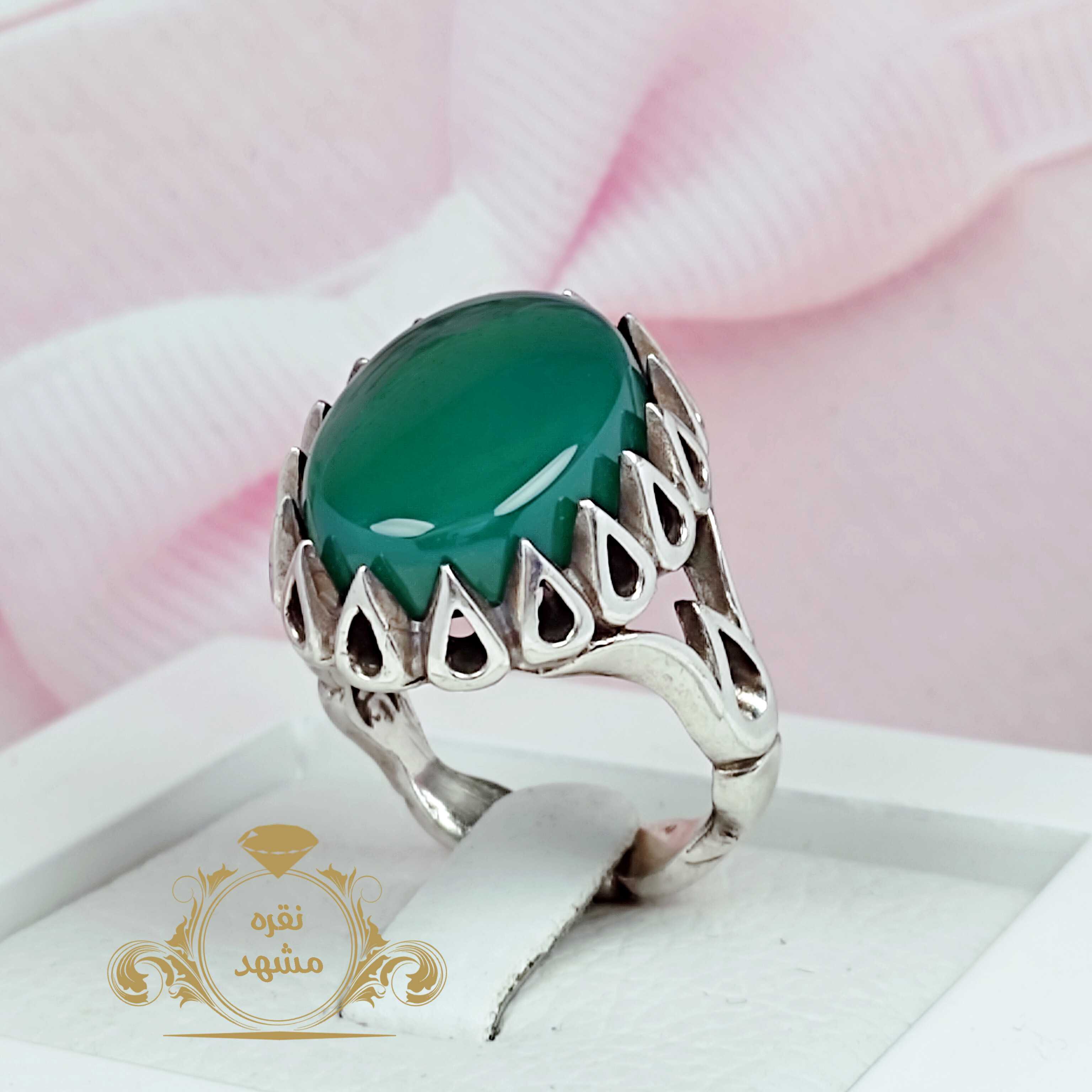 انگشتر مردانه نقره 925 نگین سبز