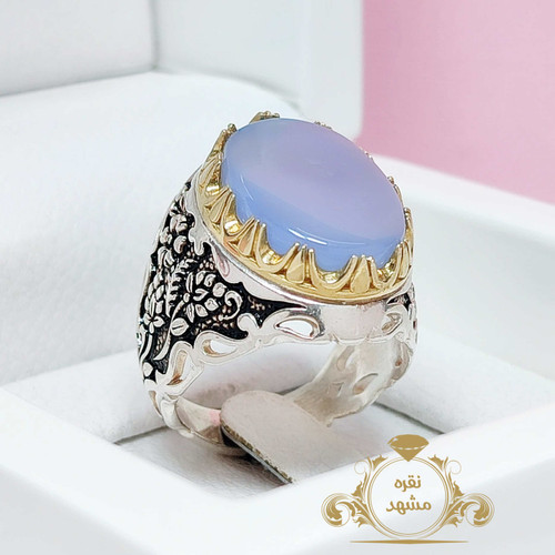 انگشتر مردانه نقره عقیق سوسنی