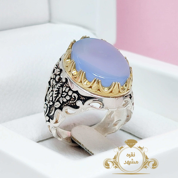 انگشتر مردانه نقره عقیق سوسنی