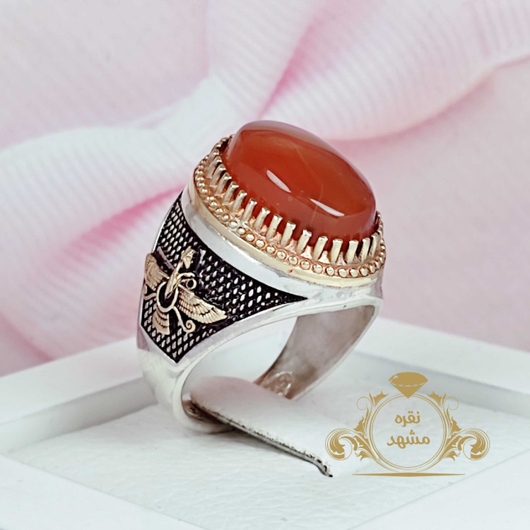 انگشتر مردانه نگین سرخ یمانی