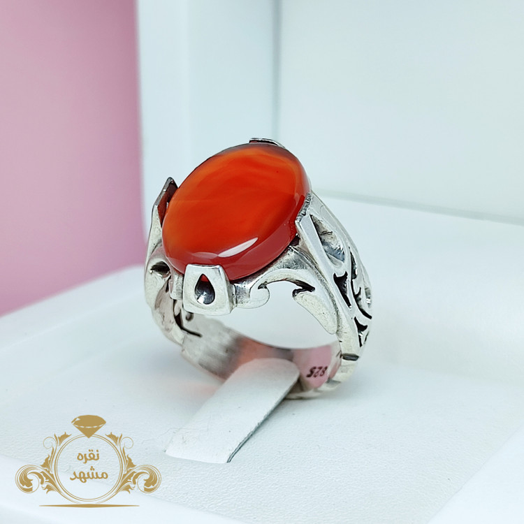 انگشتر مردانه عقیق سرخ خراسانی اصلی