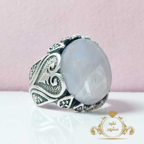 انگشتر نقره مردانه عقیق کبود اصل با طراحی مدرن