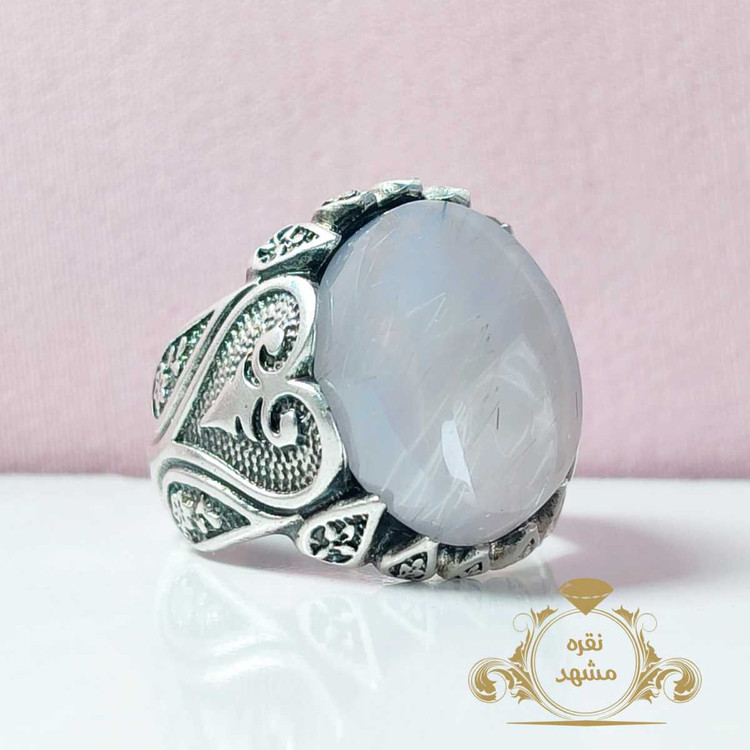 انگشتر نقره مردانه عقیق کبود اصل با طراحی مدرن