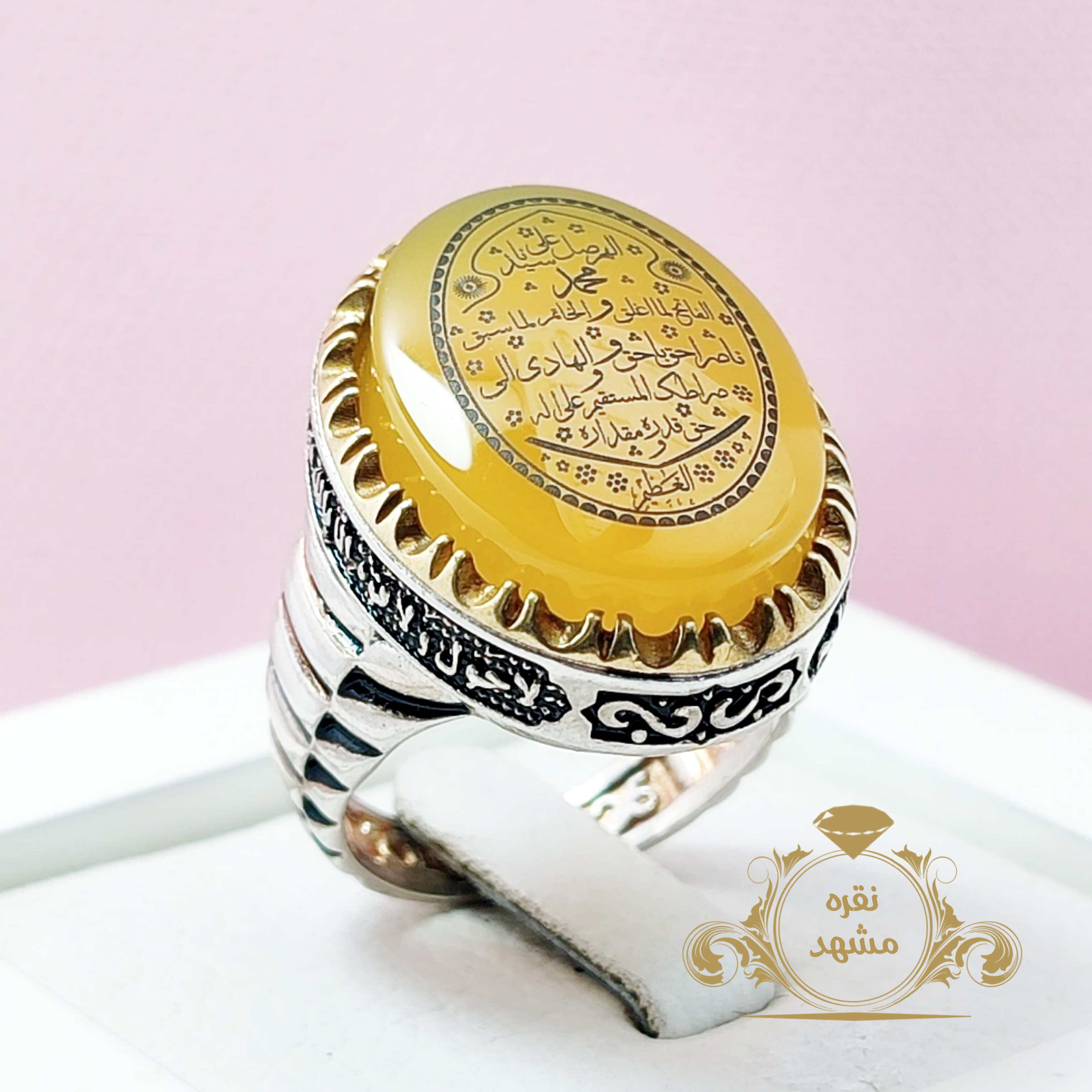 عقیق زرد اصلی مردانه انگشتر نقره 925