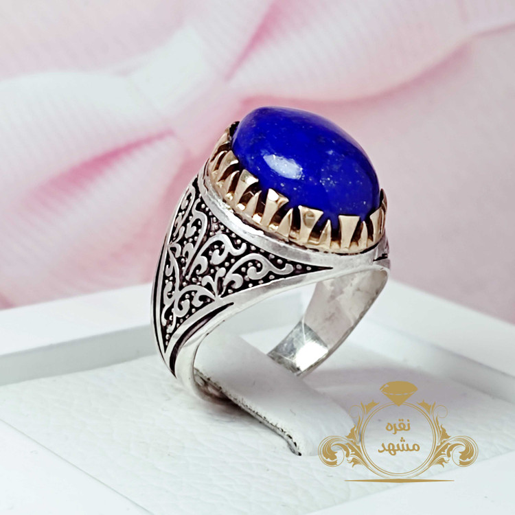 انگشتر نقره مردانه لاجورد افغان