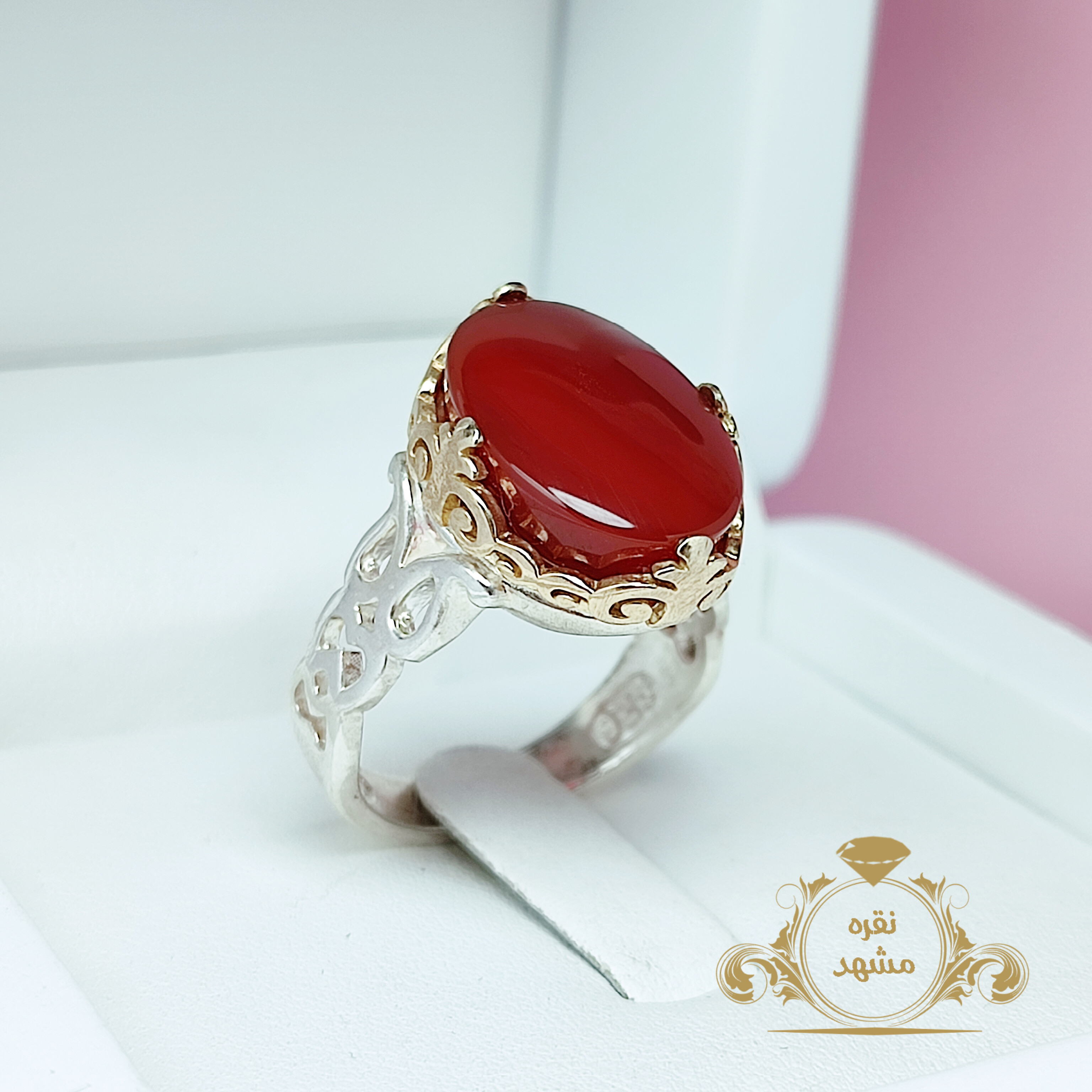 انگشتر عقیق سرخ اصلی نقره مردانه