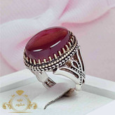 انگشتر سردار مردانه عقیق سرخ اصلی خاص و تک