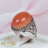 انگشتر پرتقالی مردانه عقیق اصلی خاص سردار سلیمانی