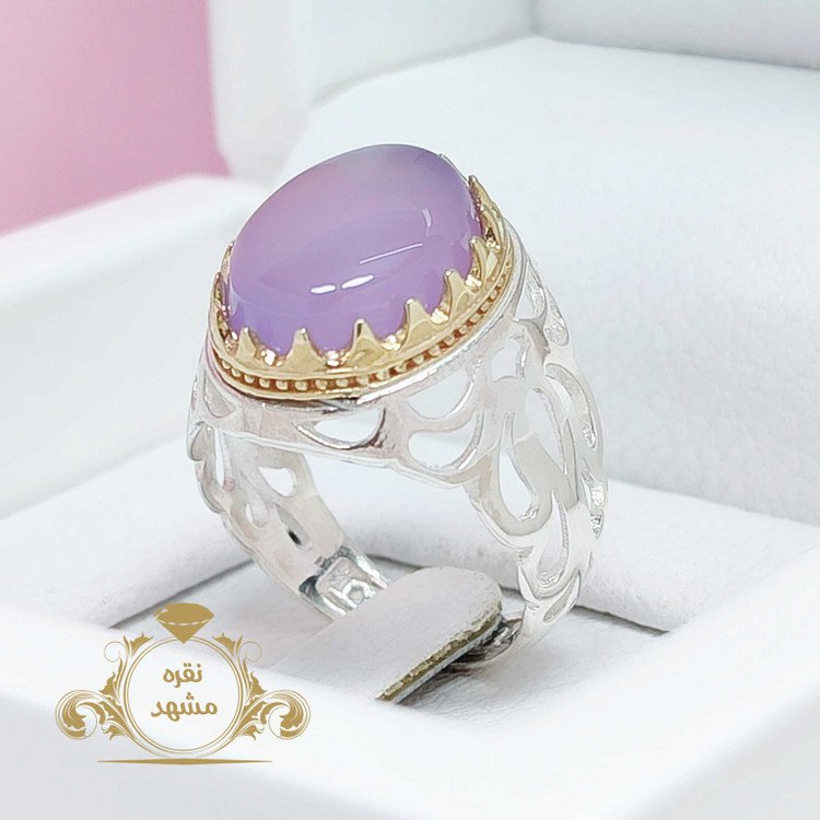 انگشتر نقره مردانه عقیق سوسنی اصلی یمنی تراش