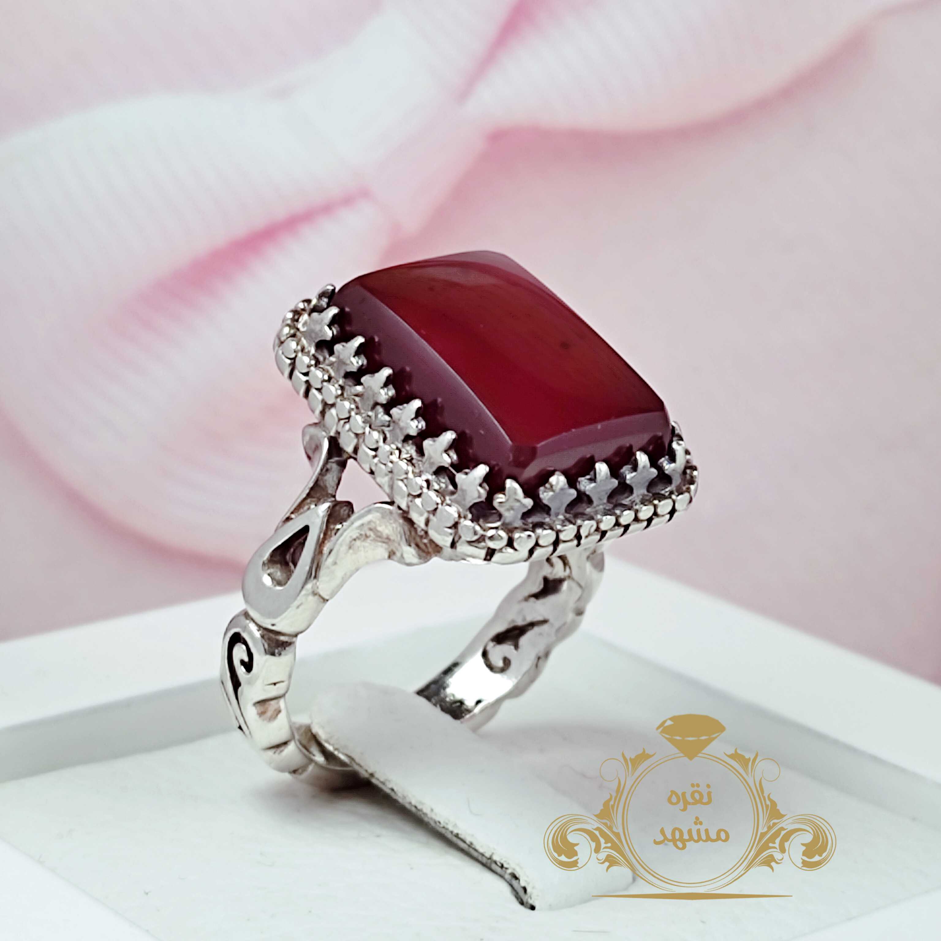 انگشتر مردانه عقیق سرخ اصلی رکاب رهبری