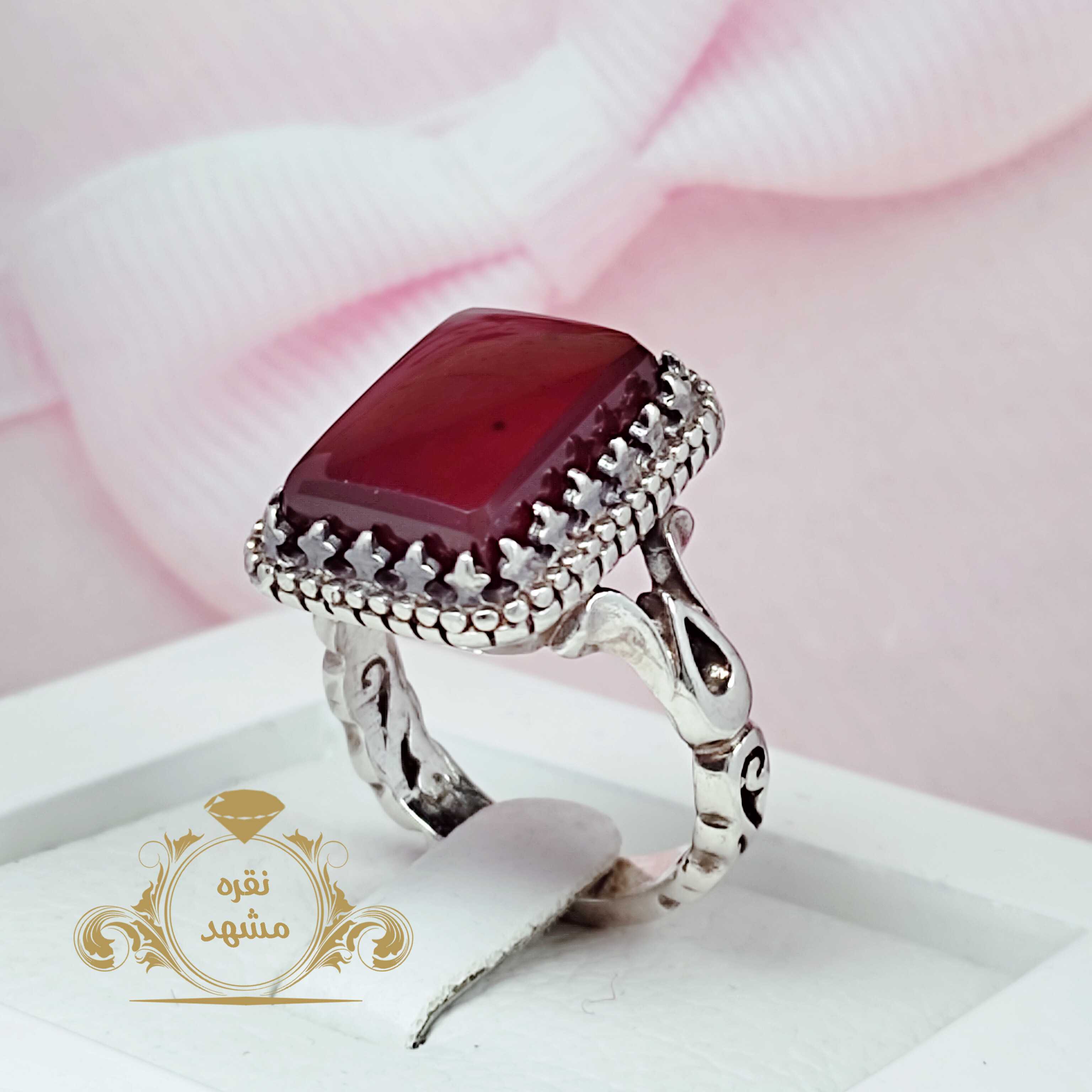 انگشتر مردانه عقیق سرخ اصلی رکاب رهبری