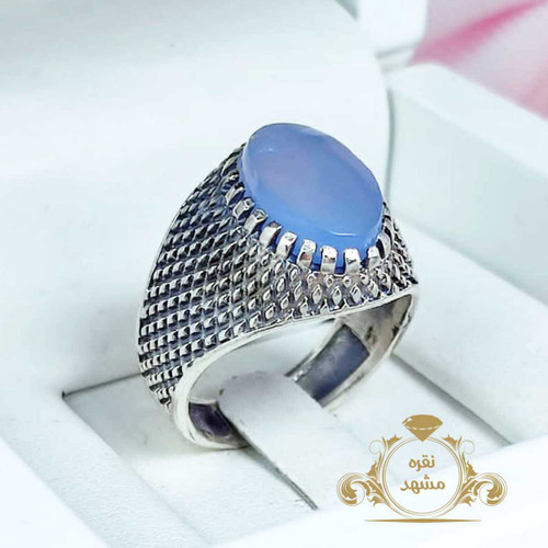 انگشتر مردانه عقیق کبود یمن اصلی و طبیعی