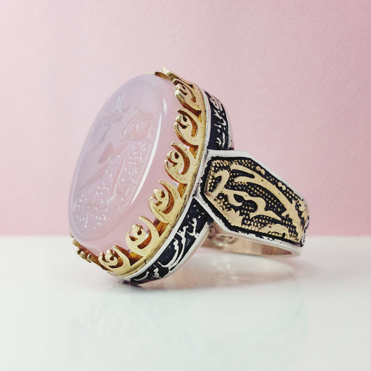 حکاکی یاهو انگشتر عقیق سوسنی اصلی مردانه یاحیدر