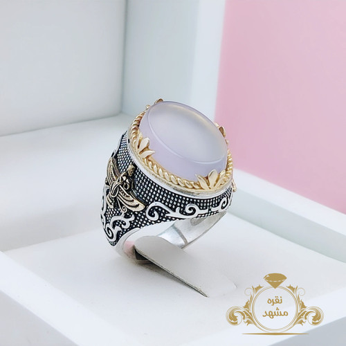 انگشتر نقره مردانه عقیق سوسنی اصل مدل فروهر