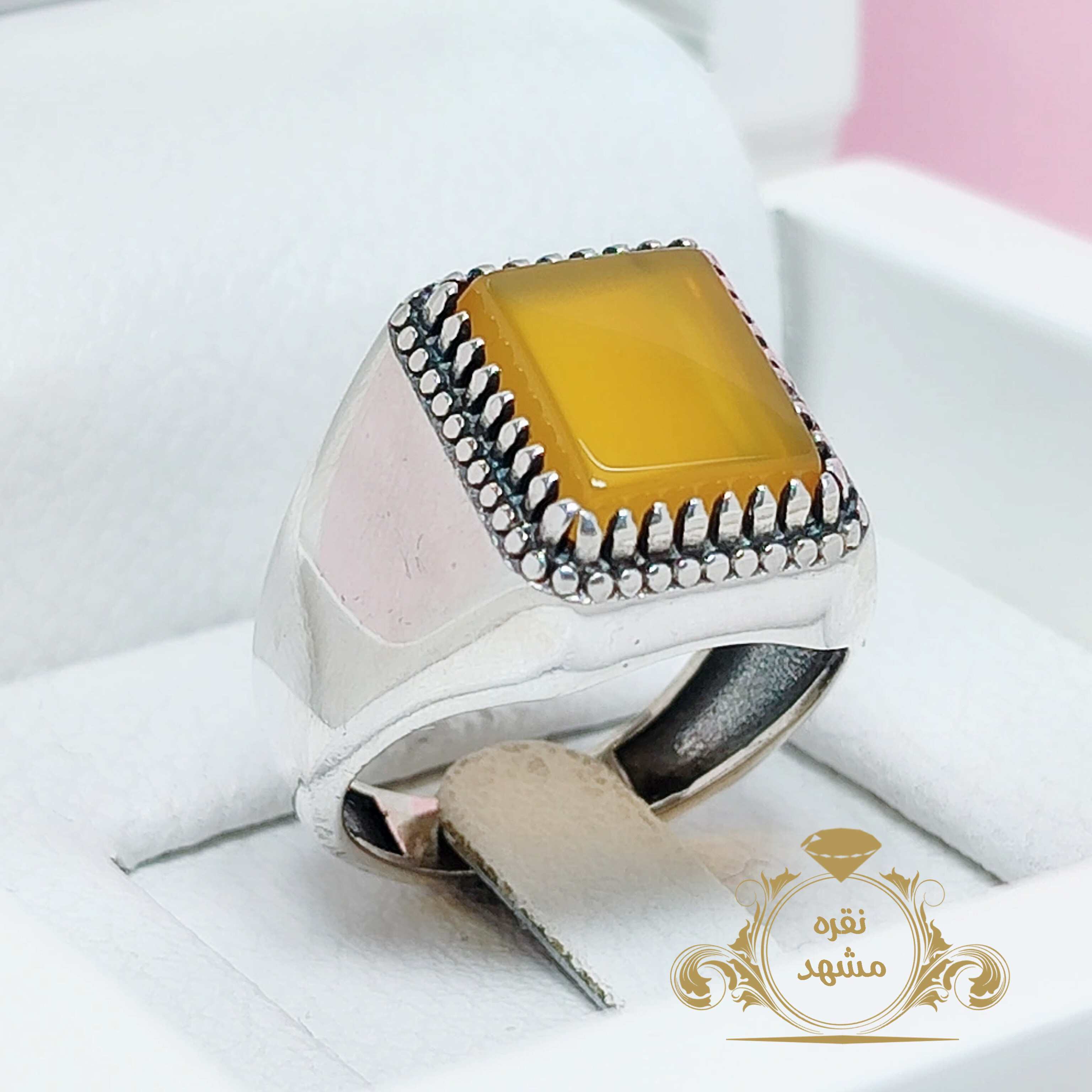 انگشتر اسپرت مردانه فیلی عقیق زرد