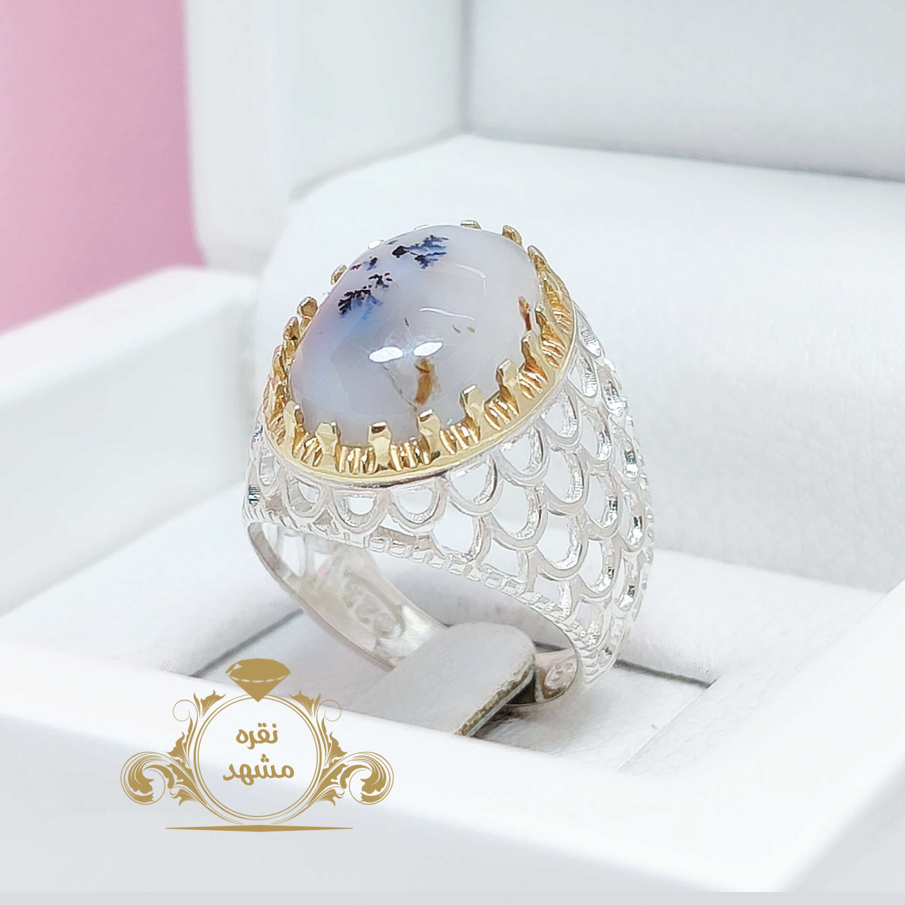 انگشتر شجر مردانه رکاب پر فروش پولکی ظریف و سبک