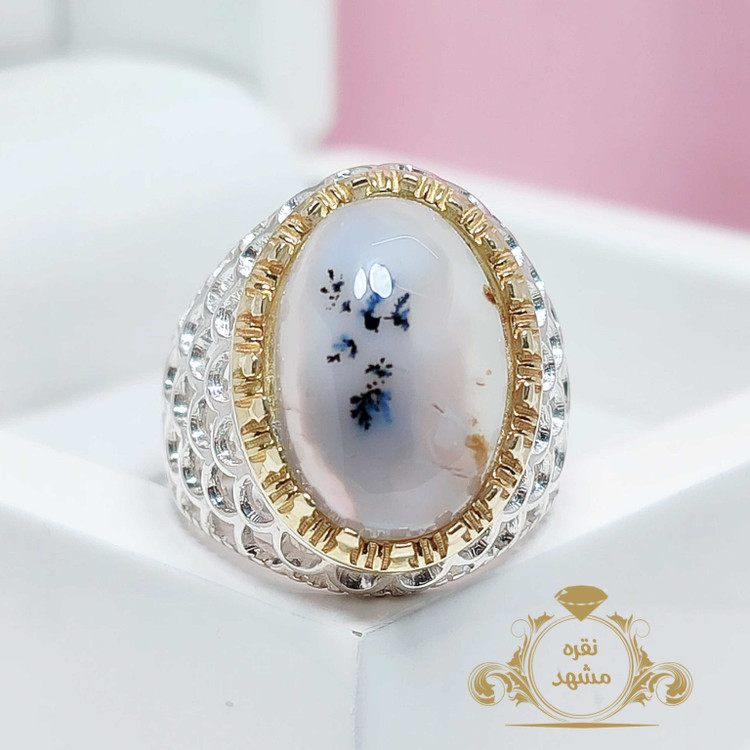 شجر مردانه انگشتر نقره رکاب پر فروش پولکی ظریف و سبک