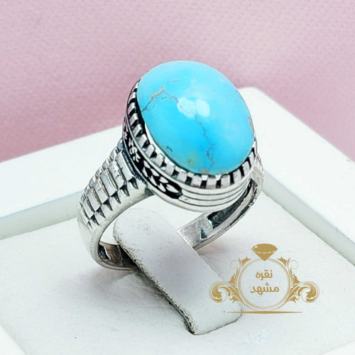 فروش انگشتر مردانه فیروزه نیشابوری آبی