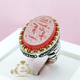 فروش انگشتر یا ابا عبدالله عقیق سرخ اصلی