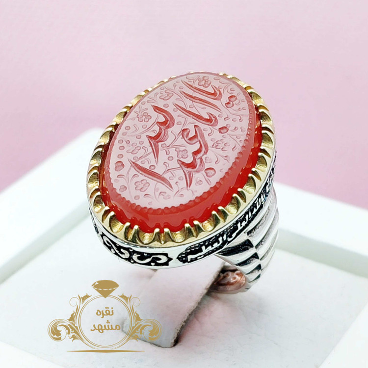 فروش انگشتر یا ابا عبدالله عقیق سرخ اصلی