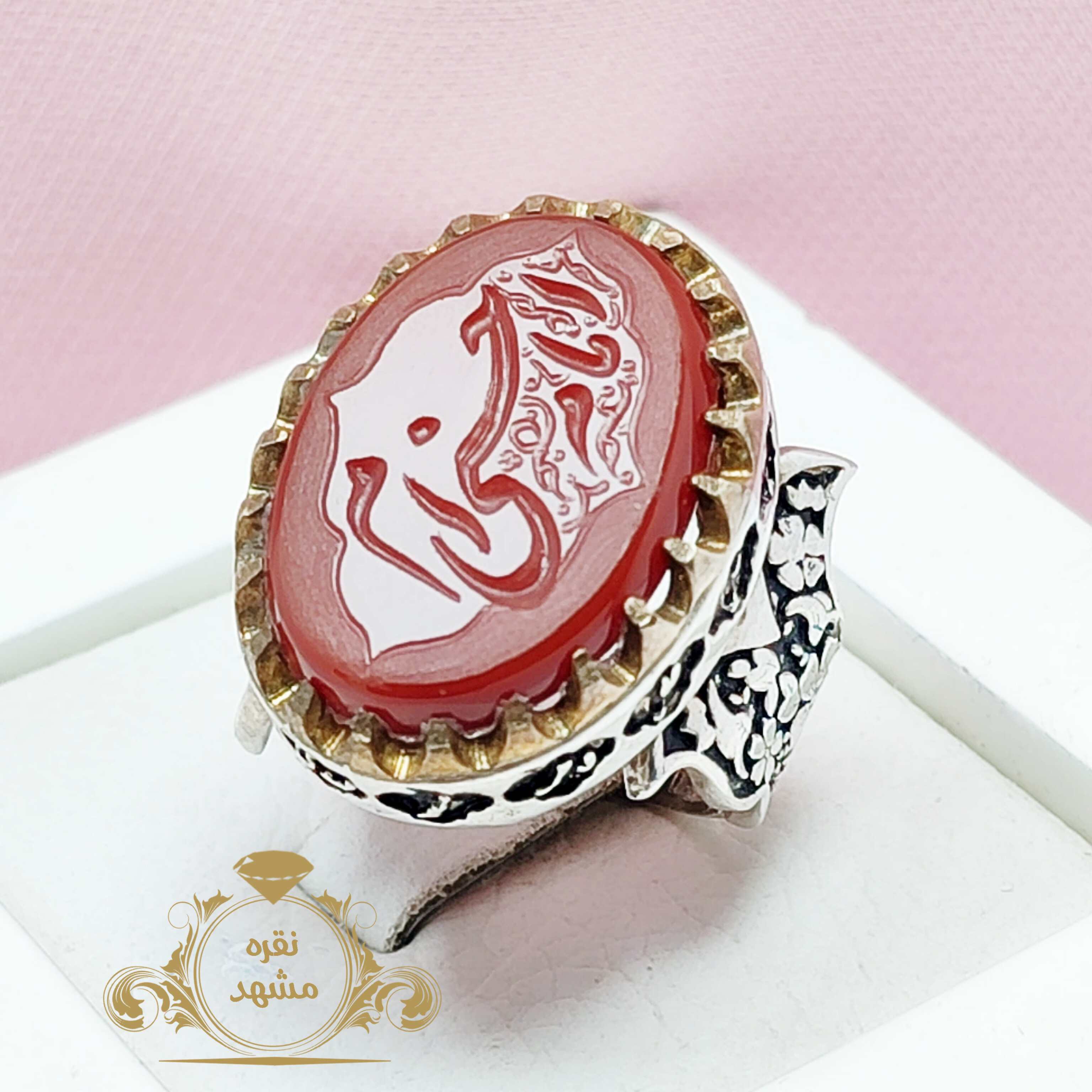 انگشتر امام حسنی ام رکاب زیبای نقره