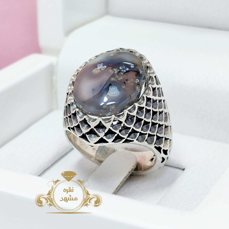 انگشتر مردانه شجر خوش نقش و نگار مدل پولکی