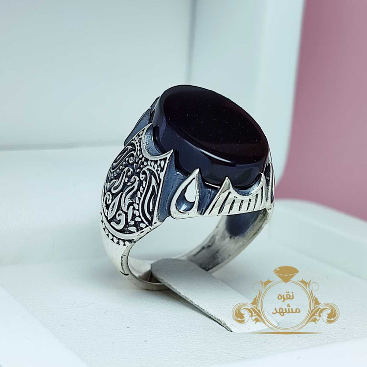 انگشتر سیاه نقره اصل رکاب مردانه اصلی