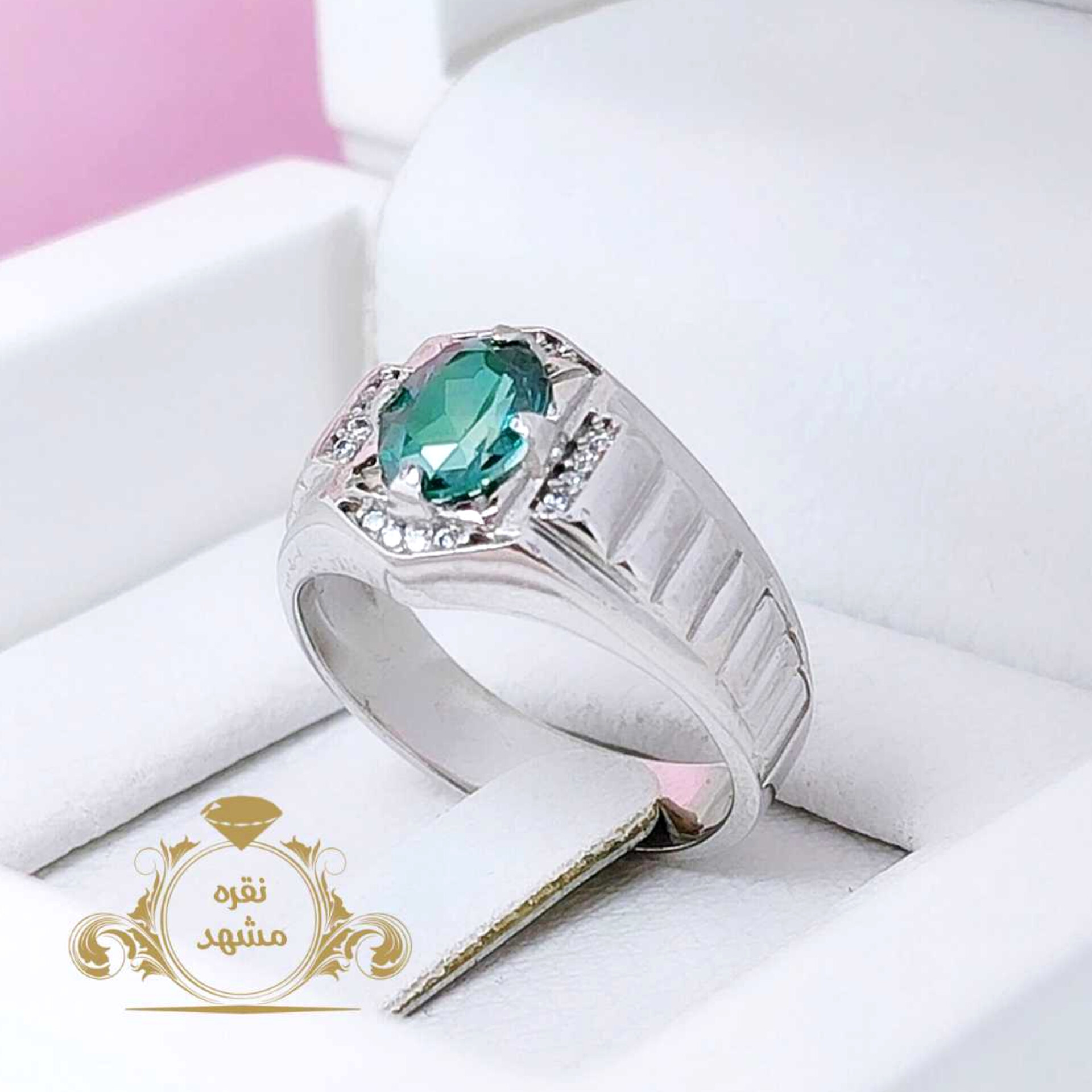 انگشتر مردانه توپاز سبز اسپرت