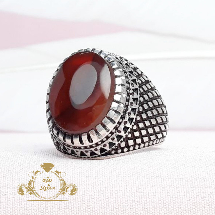 انگشتر مردانه عقیق سرخ یمنی اصلی