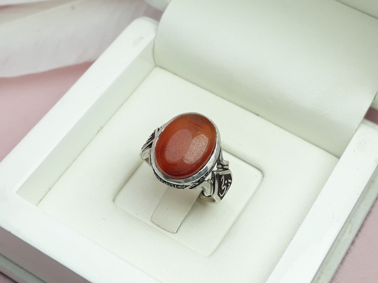 انگشتر حسبی الله حکاکی حرز امام جواد (ع) عقیق سرخ