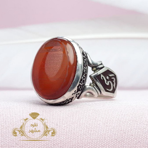 انگشتر حسبی الله حکاکی حرز امام جواد (ع) عقیق سرخ