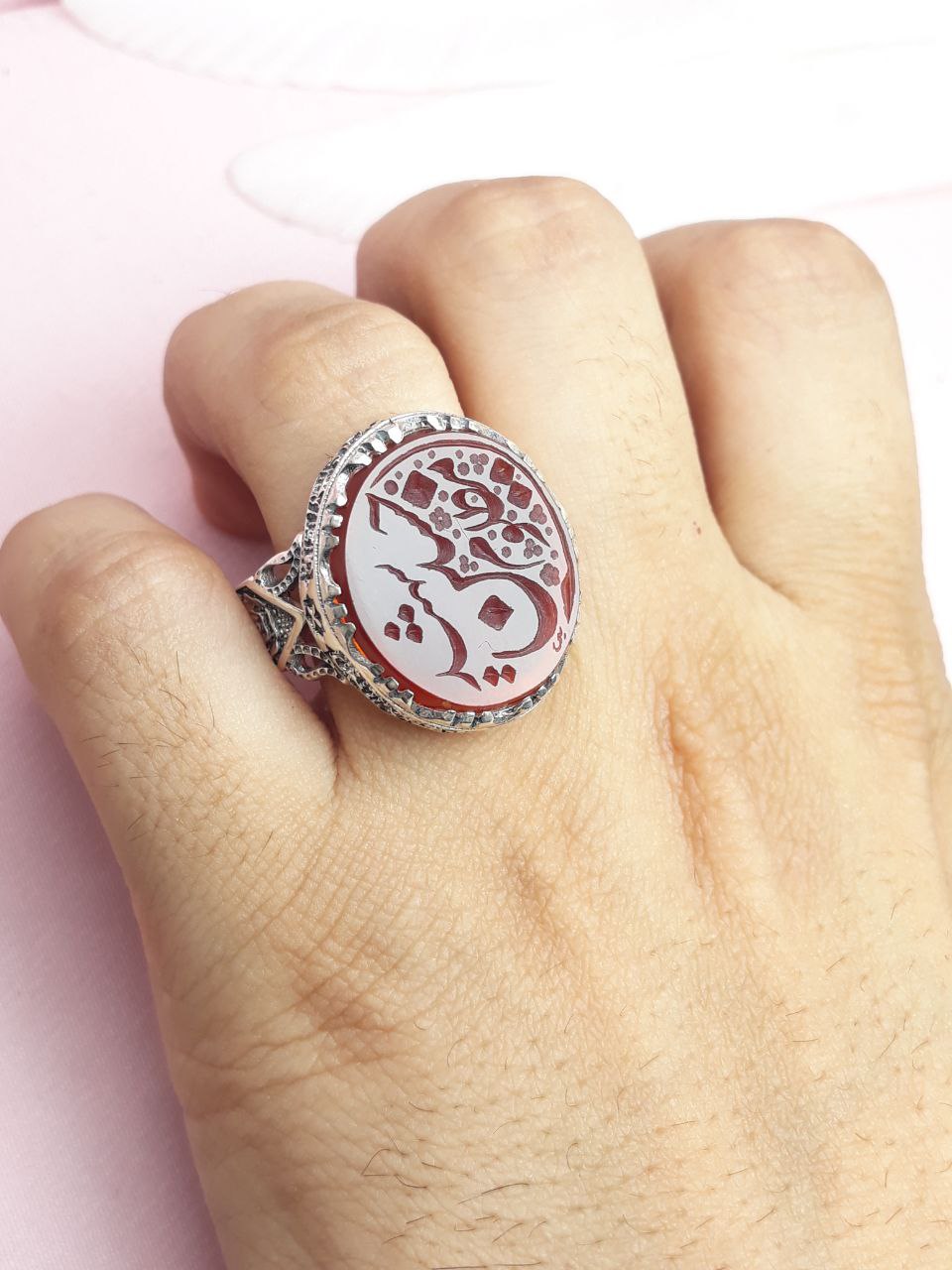 انگشتر مظلوم حسین شهید انگشتر مردانه عقیق سرخ