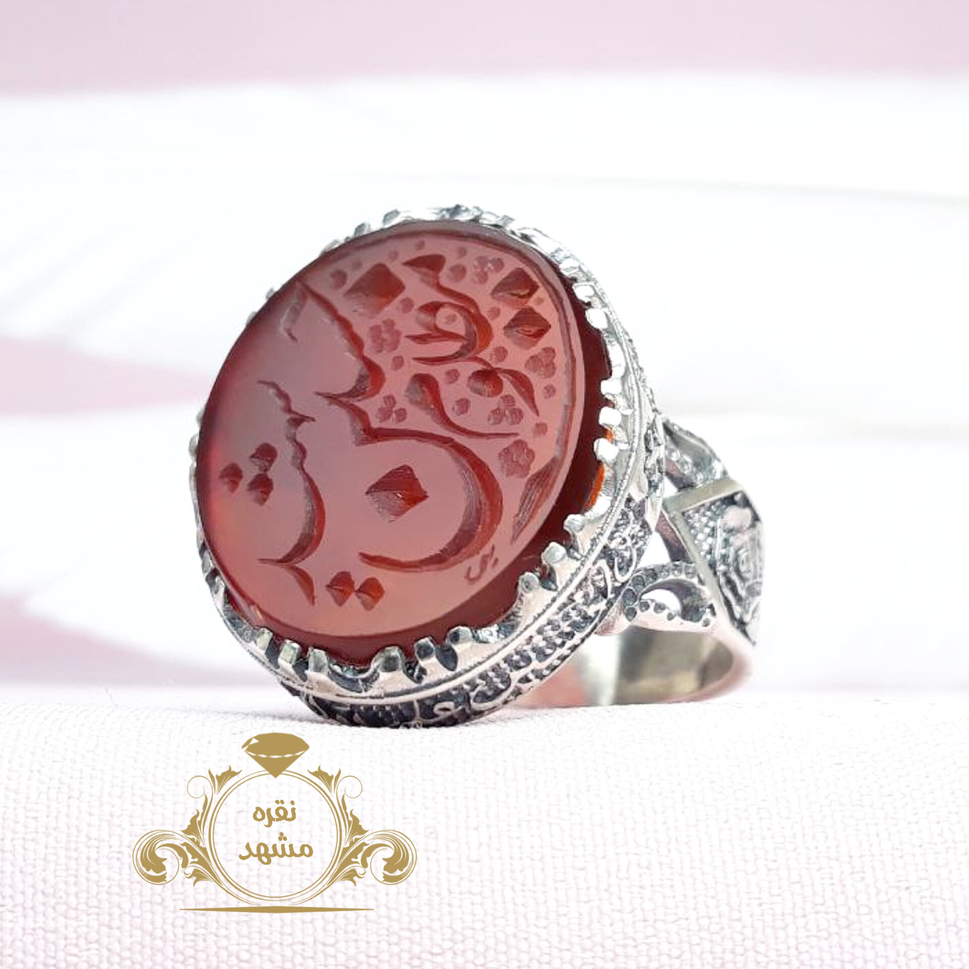 انگشتر مظلوم حسین شهید انگشتر مردانه عقیق سرخ