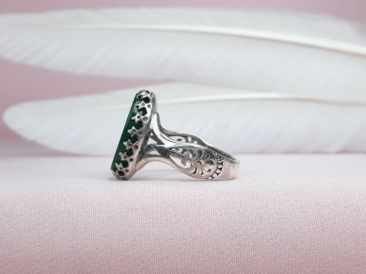 نام مبارک حضرت علی مردانه عقیق سبز