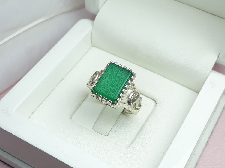 علی بن موسی الرضا انگشتر رهبری عقیق سبز